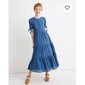 Madewell Blue Floral Maxi Dress